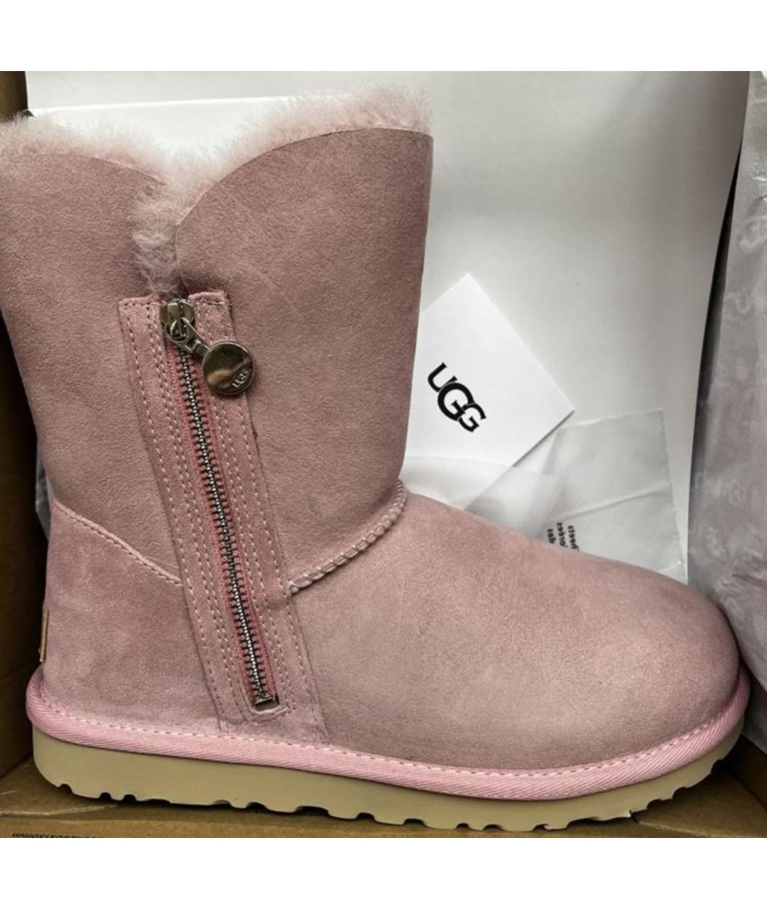 UGG AUSTRALIA Розовые замшевые сапоги, фото 7