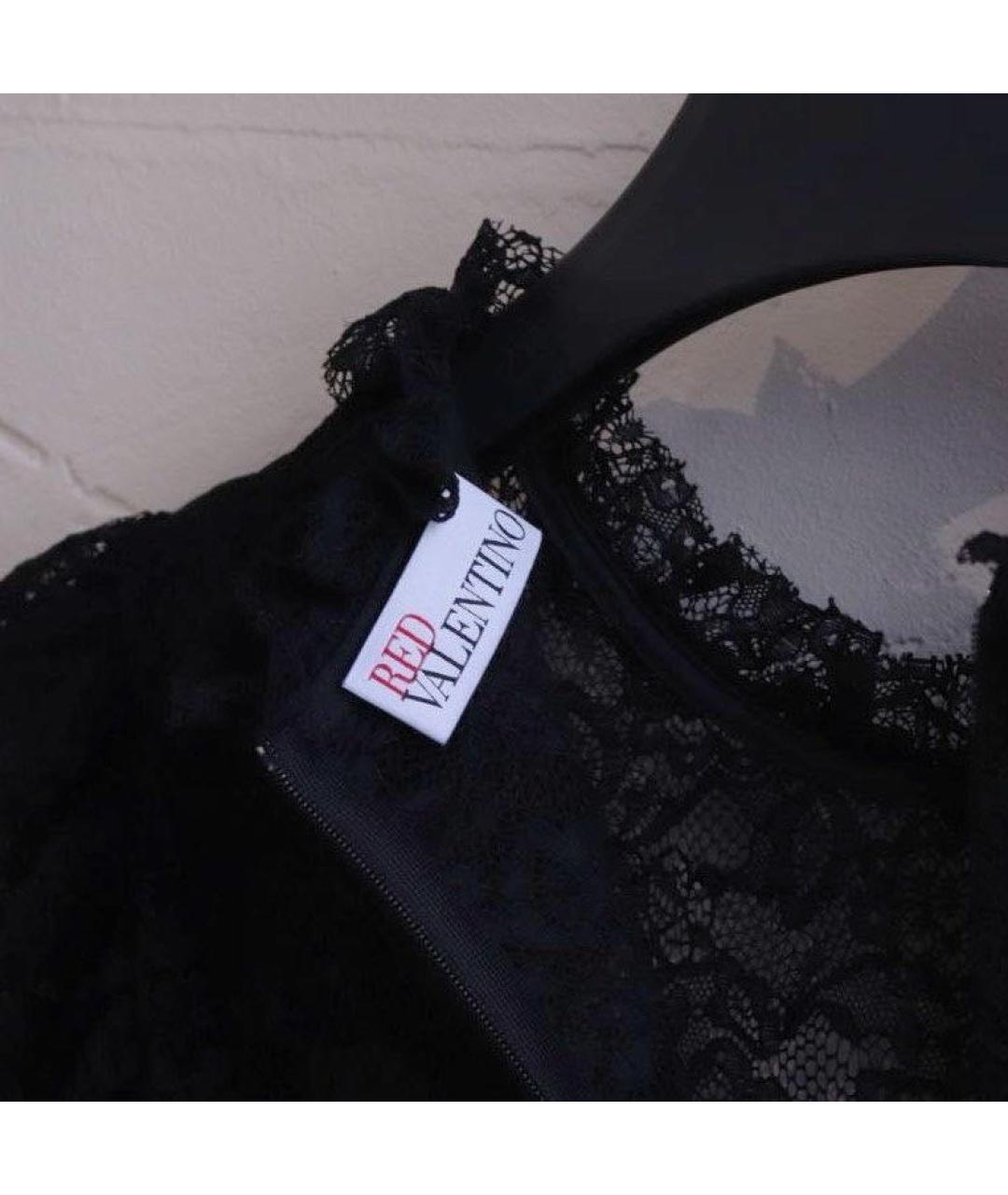 RED VALENTINO Черное полиамидовое коктейльное платье, фото 3