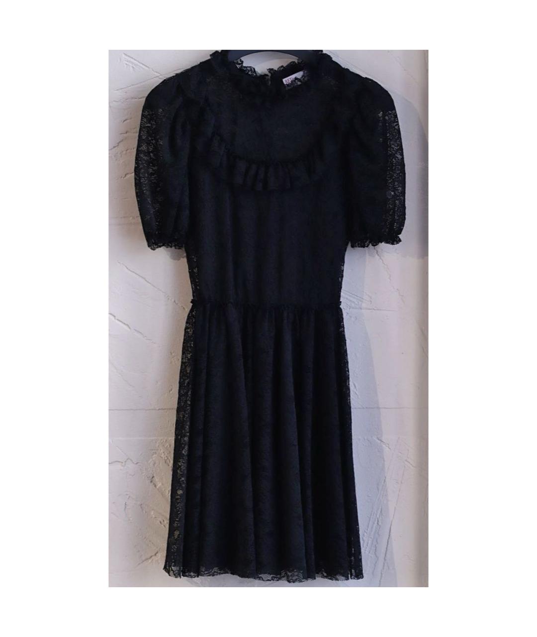 RED VALENTINO Черное полиамидовое коктейльное платье, фото 6