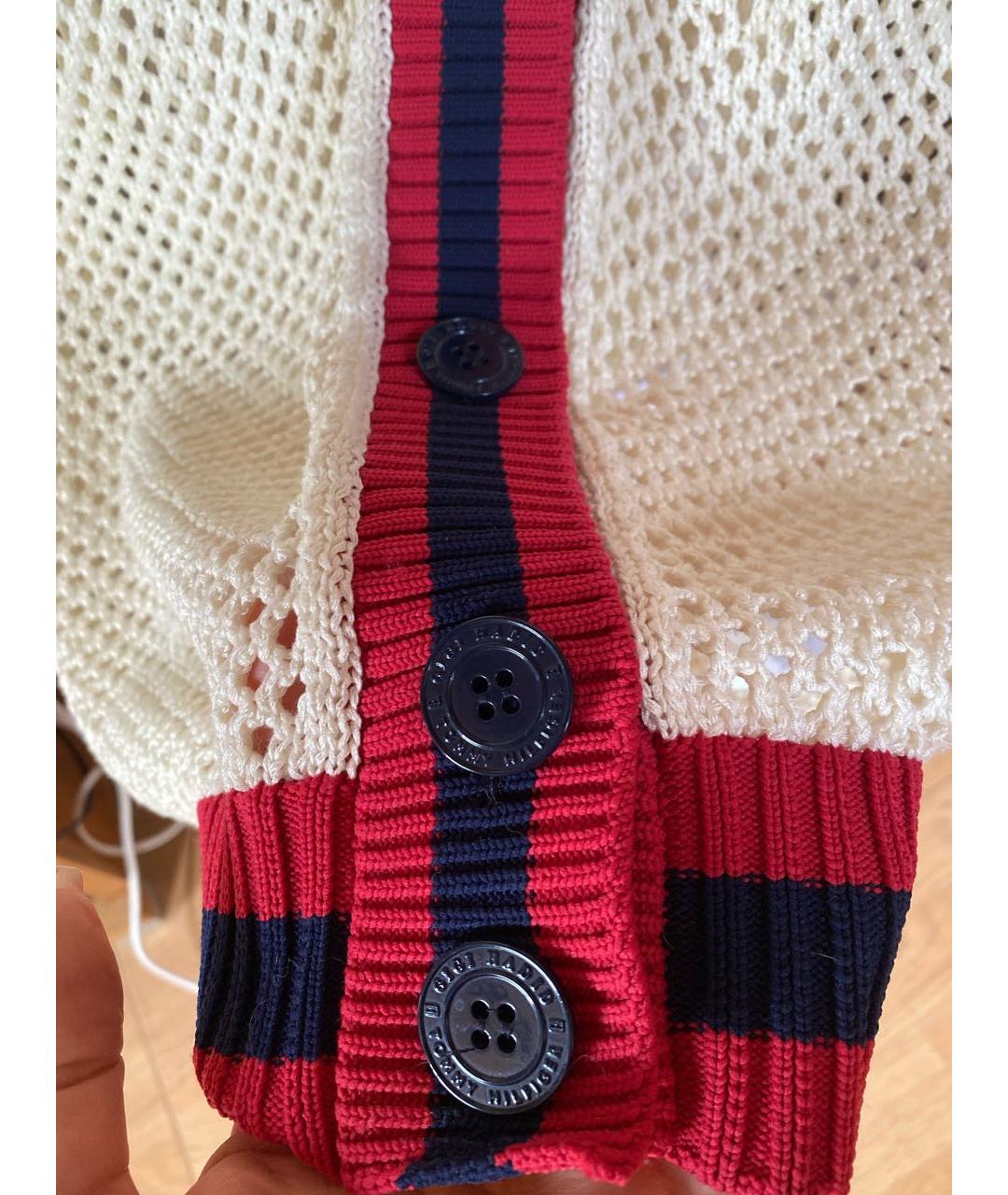 TOMMY HILFIGER Бежевый хлопко-эластановый кардиган, фото 5