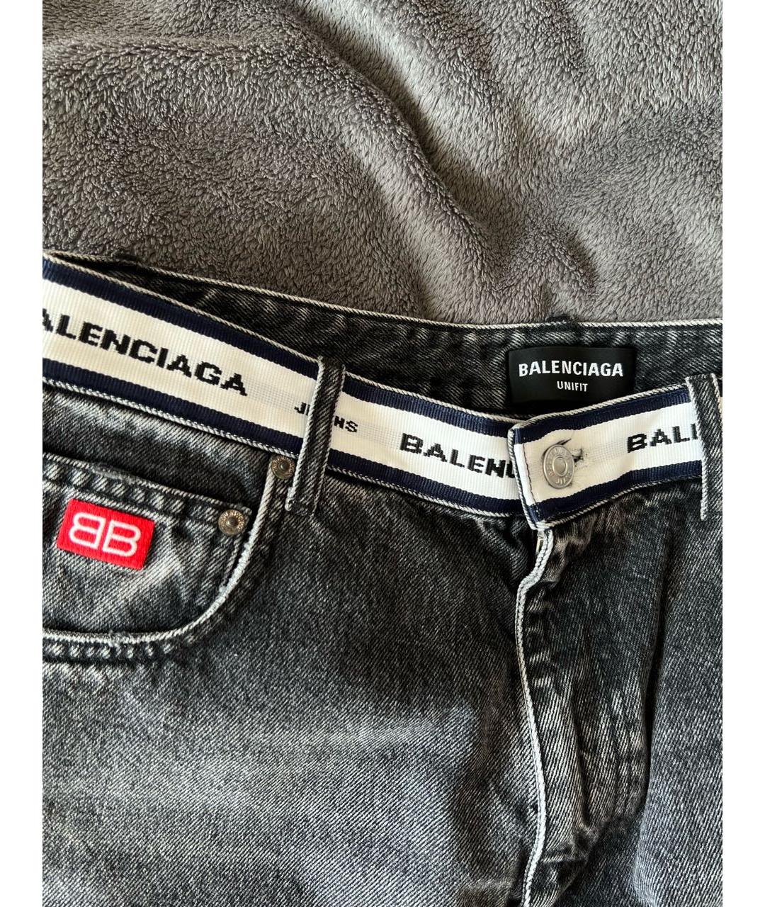 BALENCIAGA Серые хлопковые прямые джинсы, фото 3