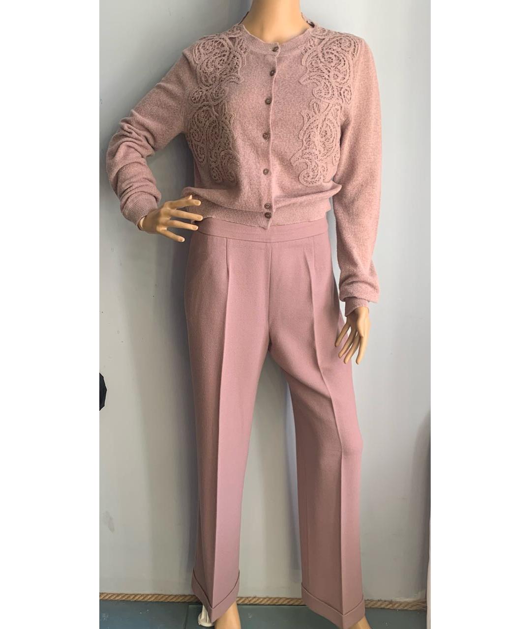 ERMANNO SCERVINO Розовый шерстяной костюм с брюками, фото 2