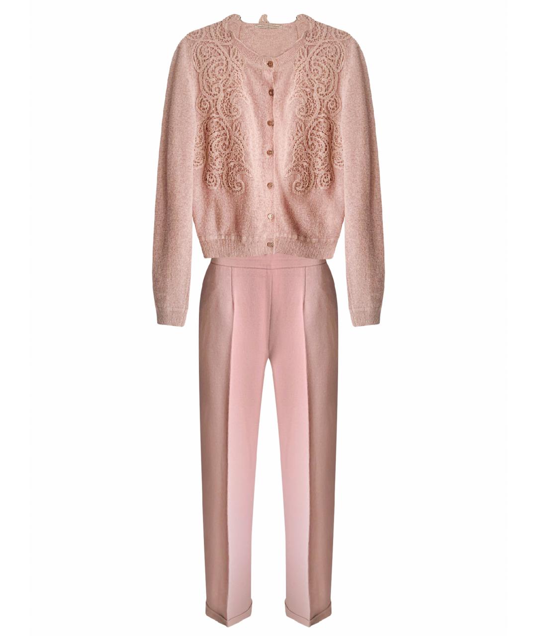 ERMANNO SCERVINO Розовый шерстяной костюм с брюками, фото 1
