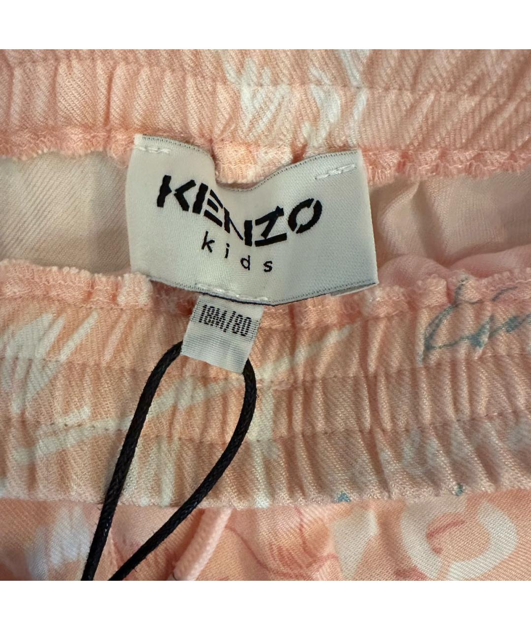 KENZO KIDS Коралловые вискозные брюки и шорты, фото 4