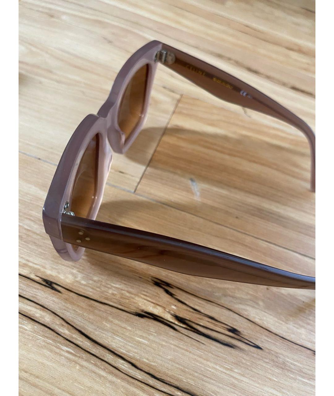 CELINE Бежевые пластиковые солнцезащитные очки, фото 3