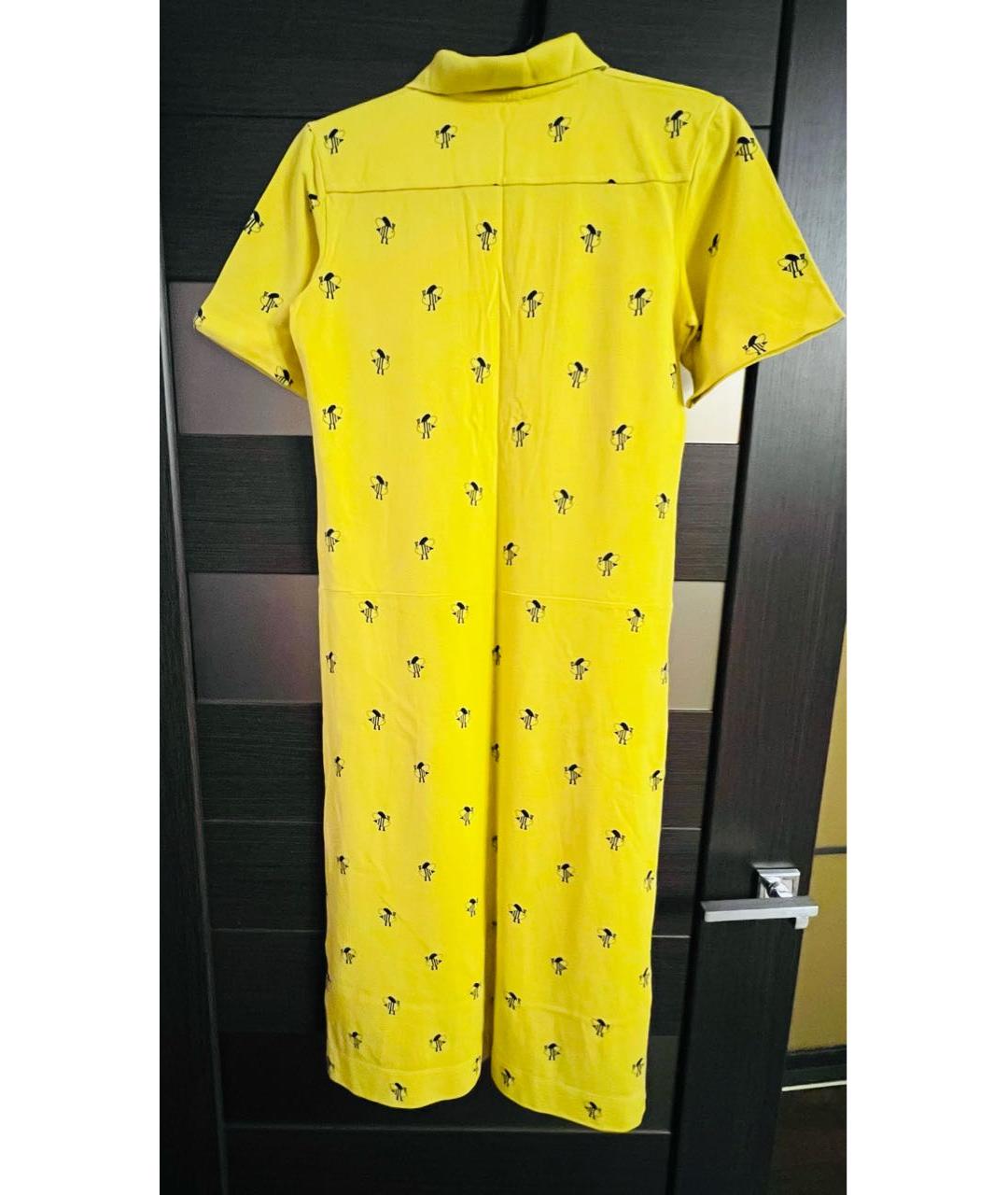 JIL SANDER NAVY Желтое хлопковое повседневное платье, фото 2
