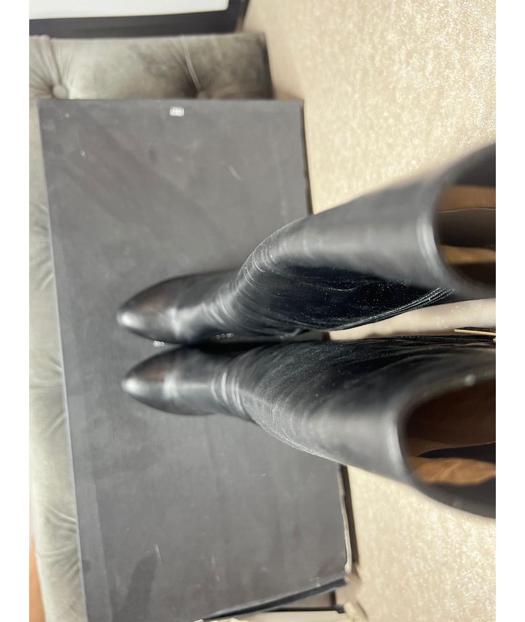 ELISABETTA FRANCHI Черные кожаные сапоги, фото 3