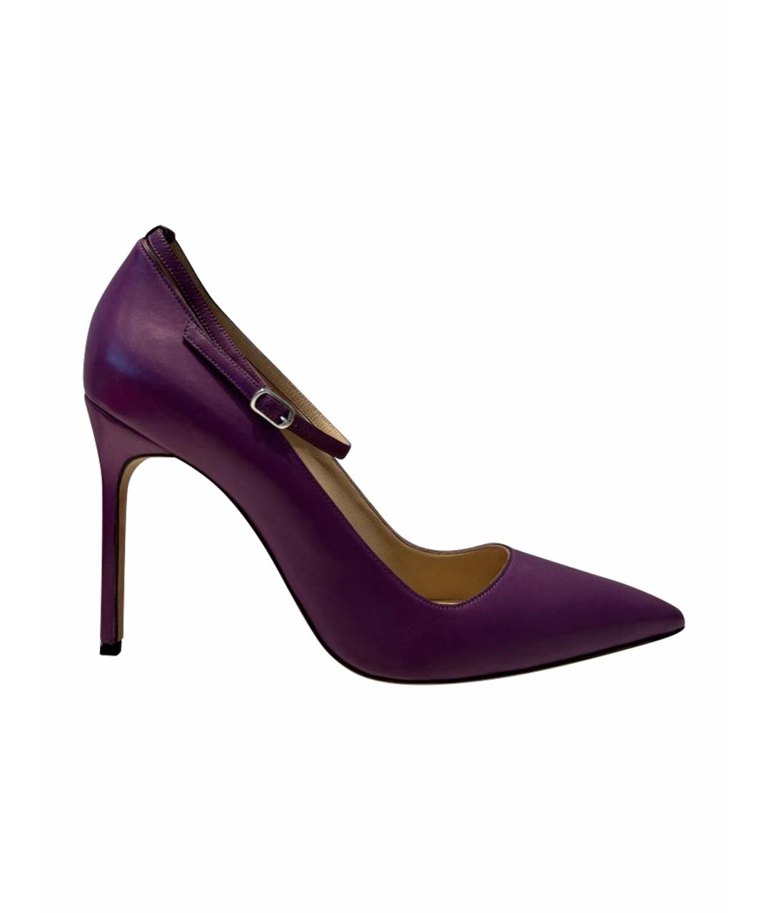 MANOLO BLAHNIK Фиолетовые кожаные туфли, фото 1