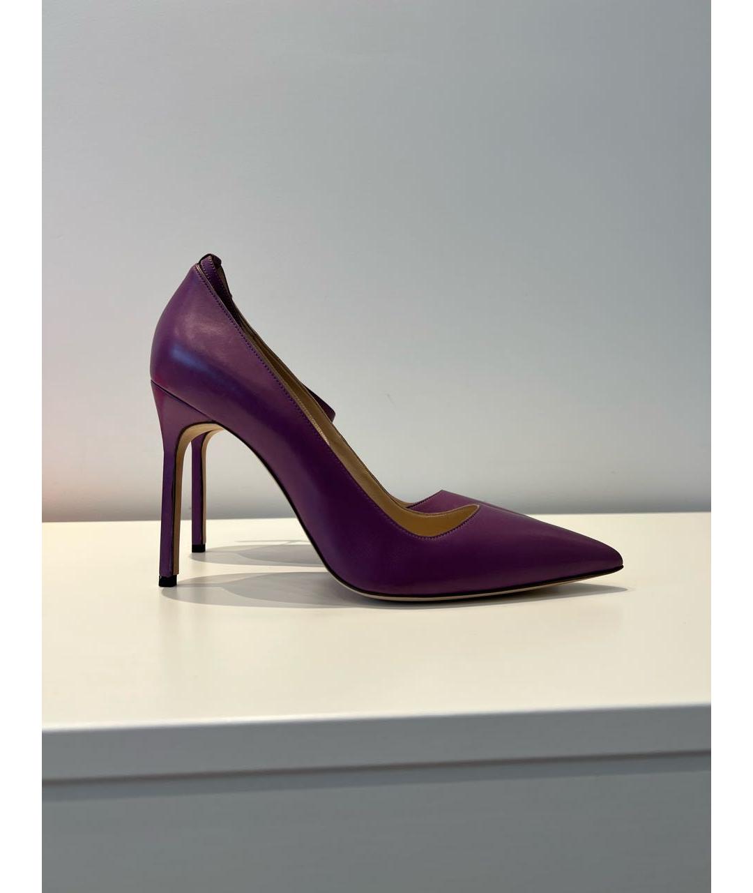 MANOLO BLAHNIK Фиолетовые кожаные туфли, фото 7