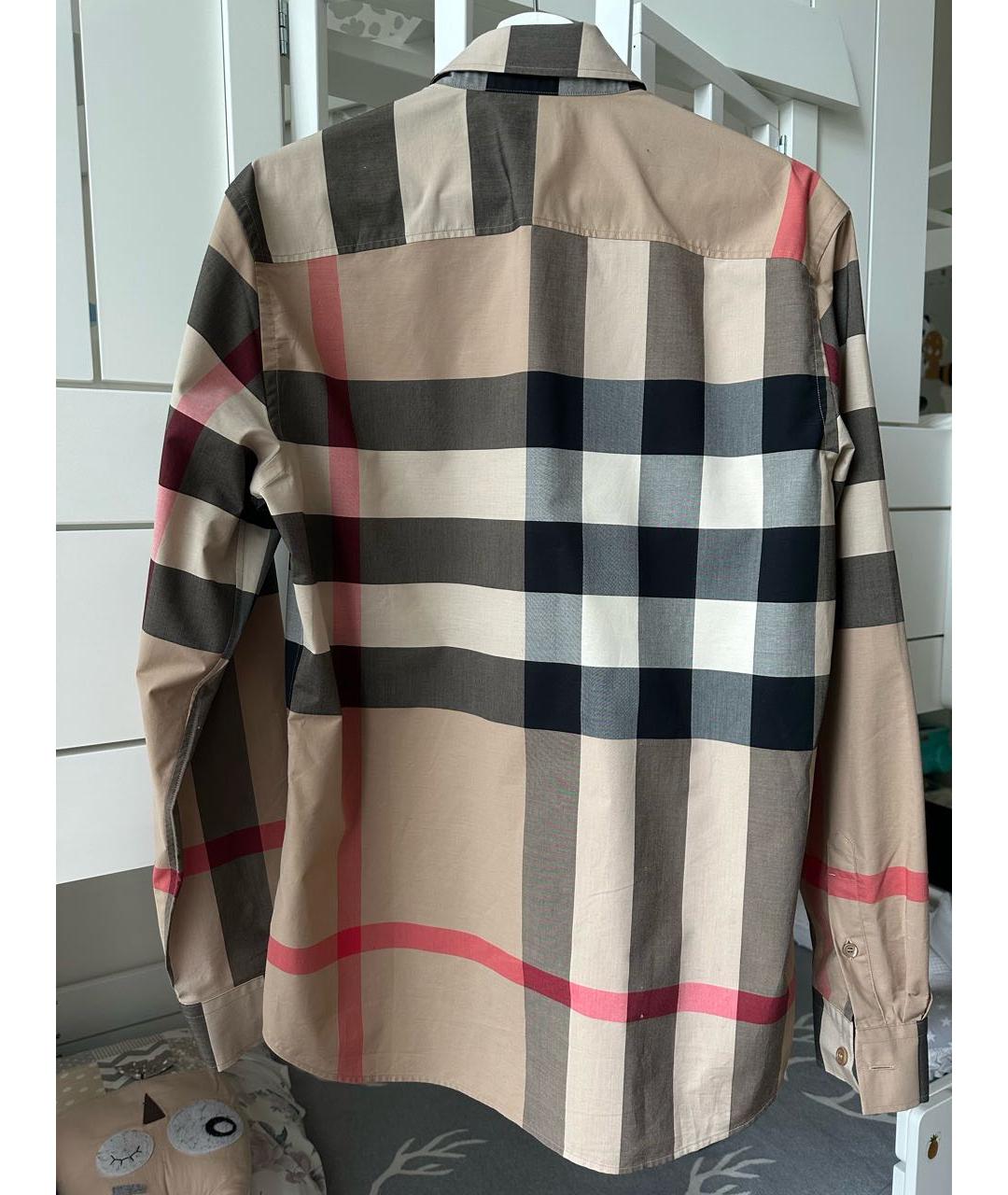 BURBERRY Коричневая хлопко-полиэстеровая кэжуал рубашка, фото 2