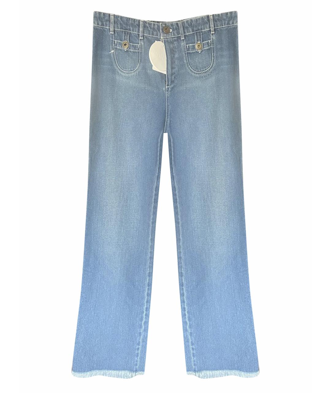 SEE BY CHLOE Голубые хлопковые прямые джинсы, фото 1