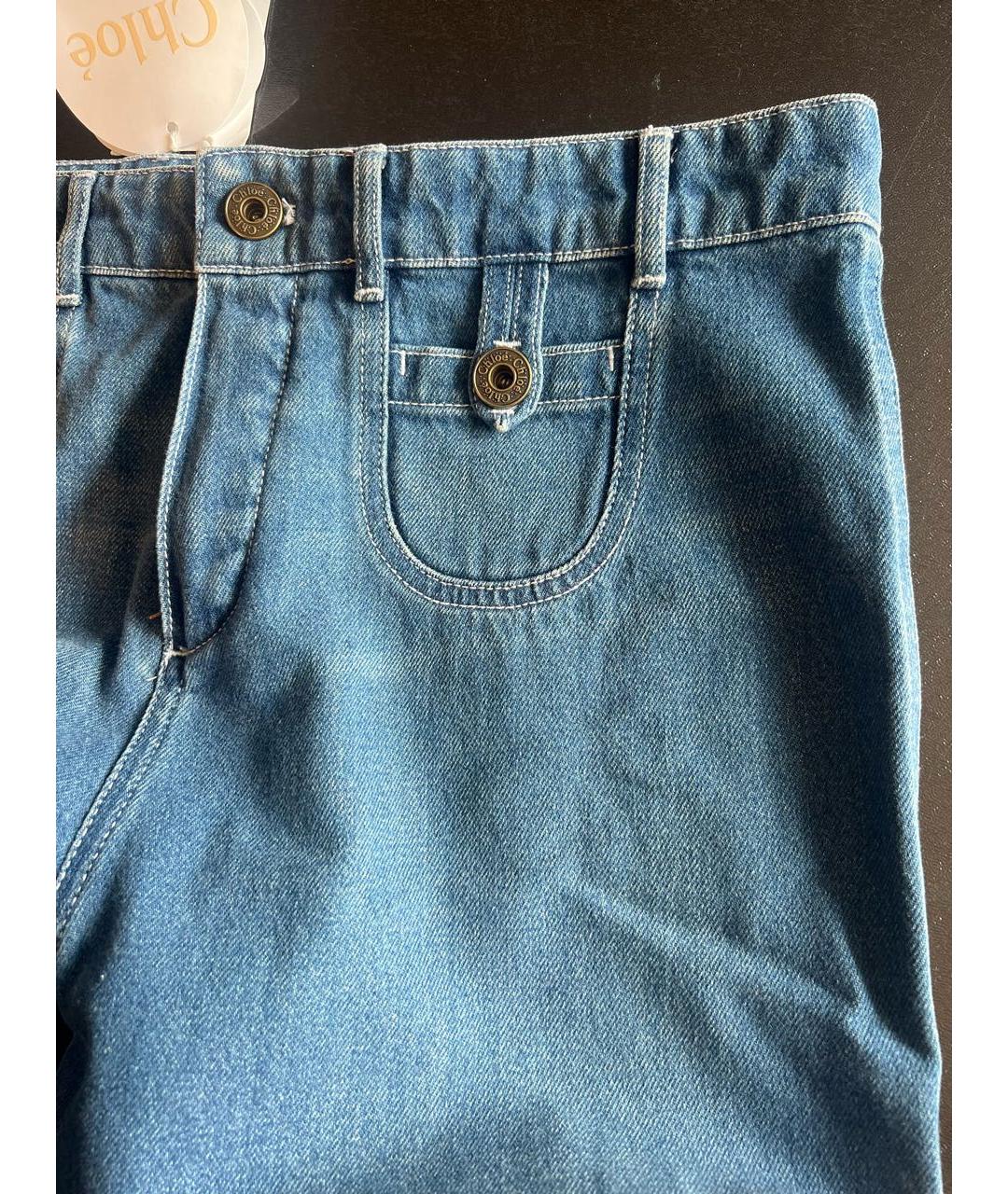 SEE BY CHLOE Голубые хлопковые прямые джинсы, фото 4