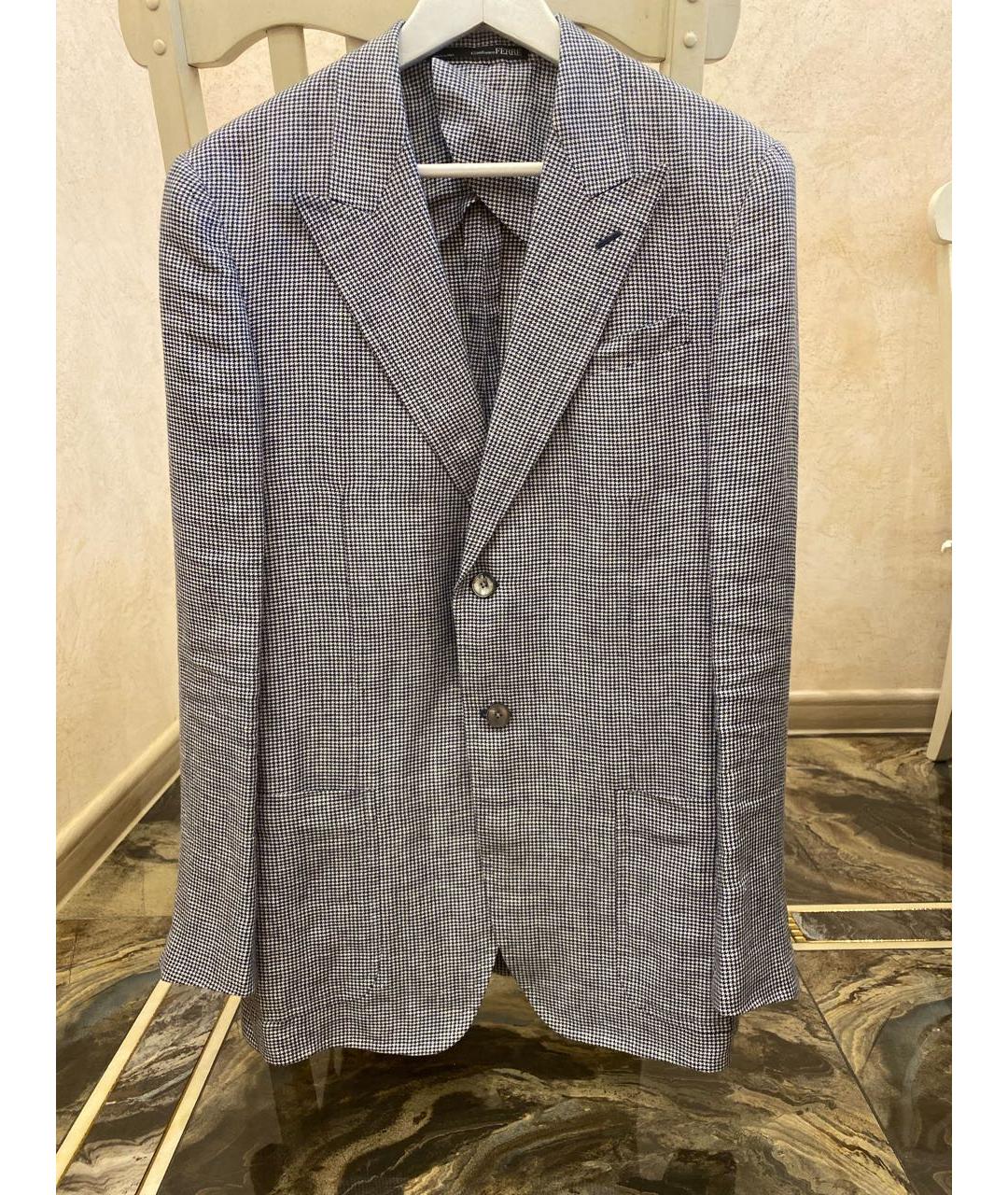 GIANFRANCO FERRE Синий льняной пиджак, фото 7