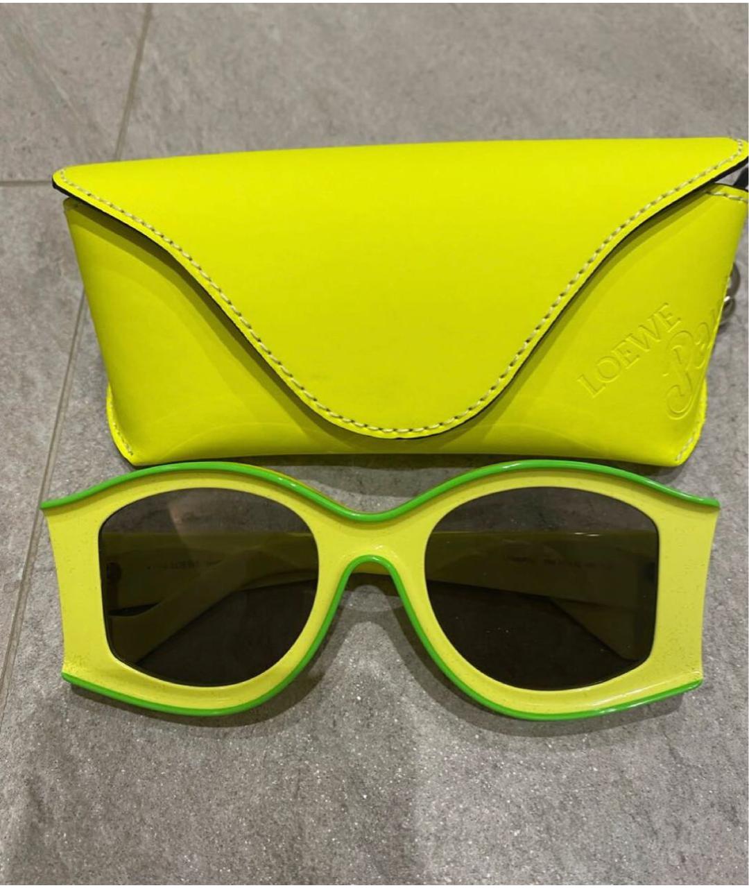 LOEWE Желтые пластиковые солнцезащитные очки, фото 4