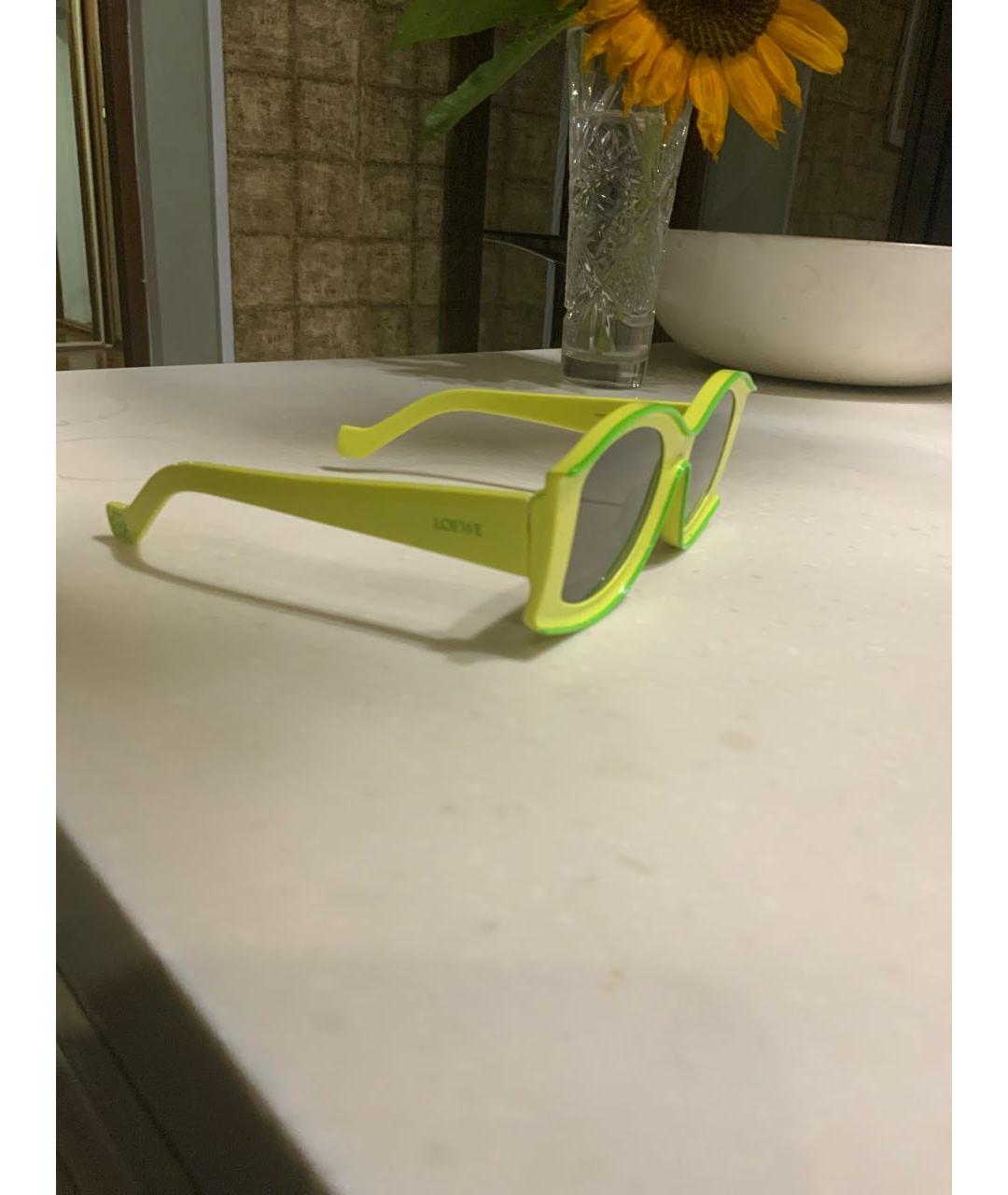 LOEWE Желтые пластиковые солнцезащитные очки, фото 2