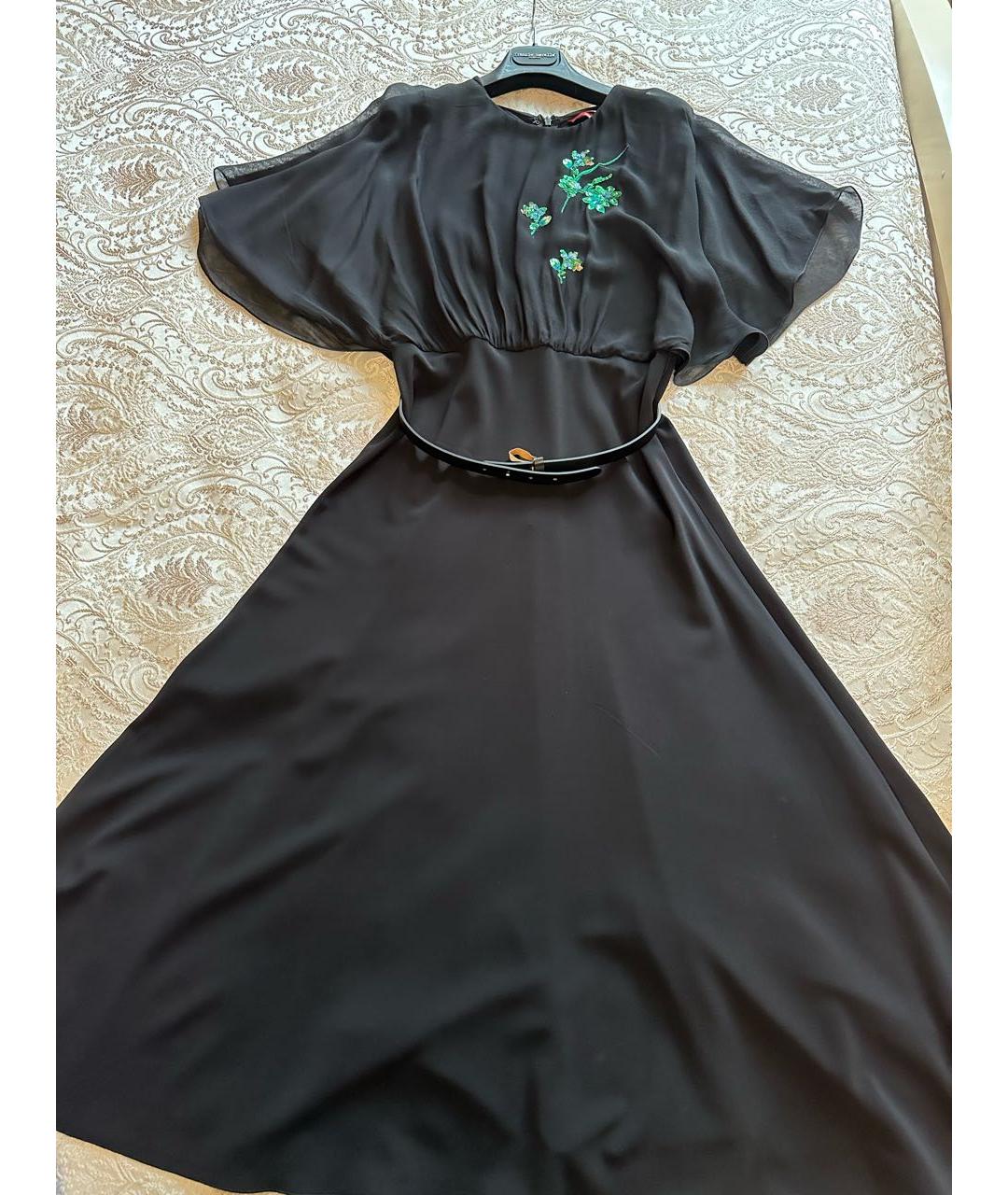 'S MAX MARA Черное шелковое вечернее платье, фото 3