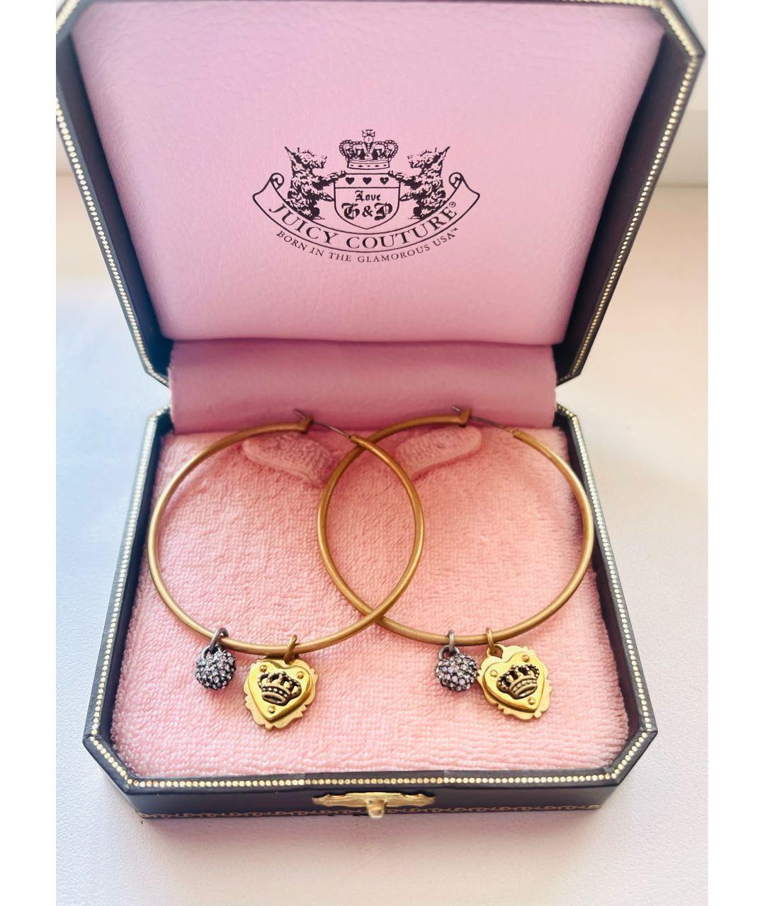 JUICY COUTURE Золотые металлические серьги, фото 2