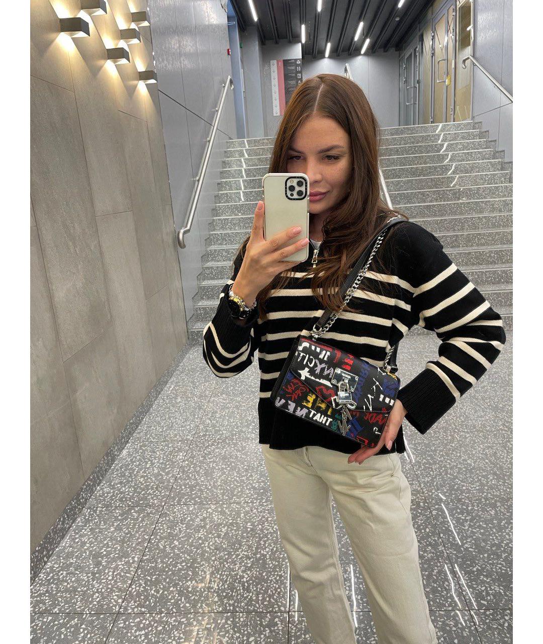 DKNY Черная сумка через плечо из искусственной кожи, фото 4