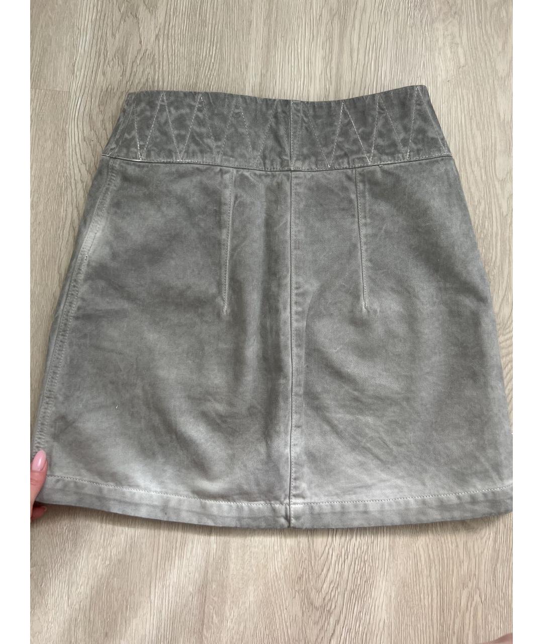HERON PRESTON Антрацитовая хлопковая юбка мини, фото 2