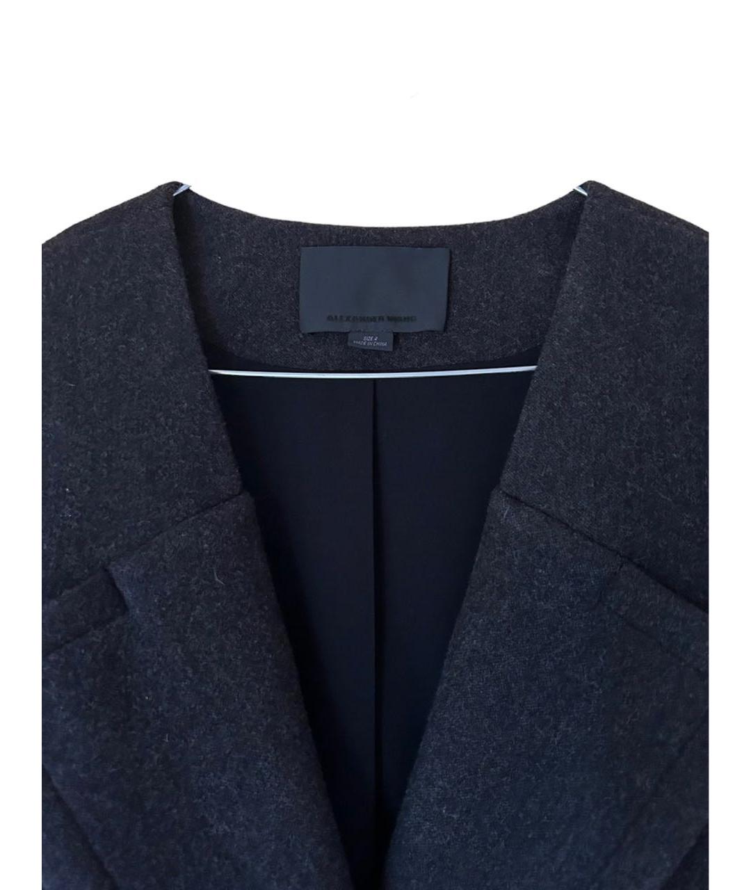 ALEXANDER WANG Черное шерстяное пальто, фото 3