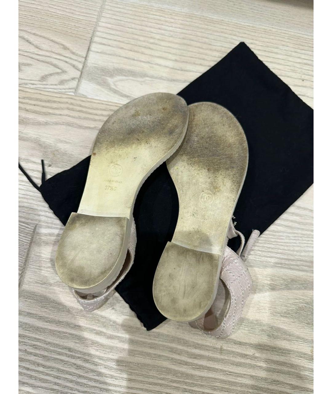 CHANEL Розовые кожаные сандалии, фото 2