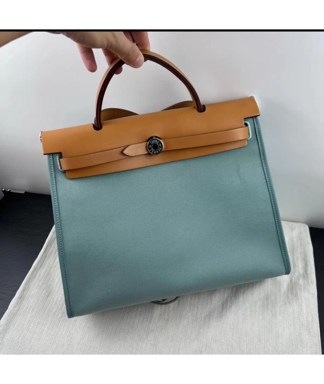 HERMES Коричневая льняная сумка через плечо, фото 2