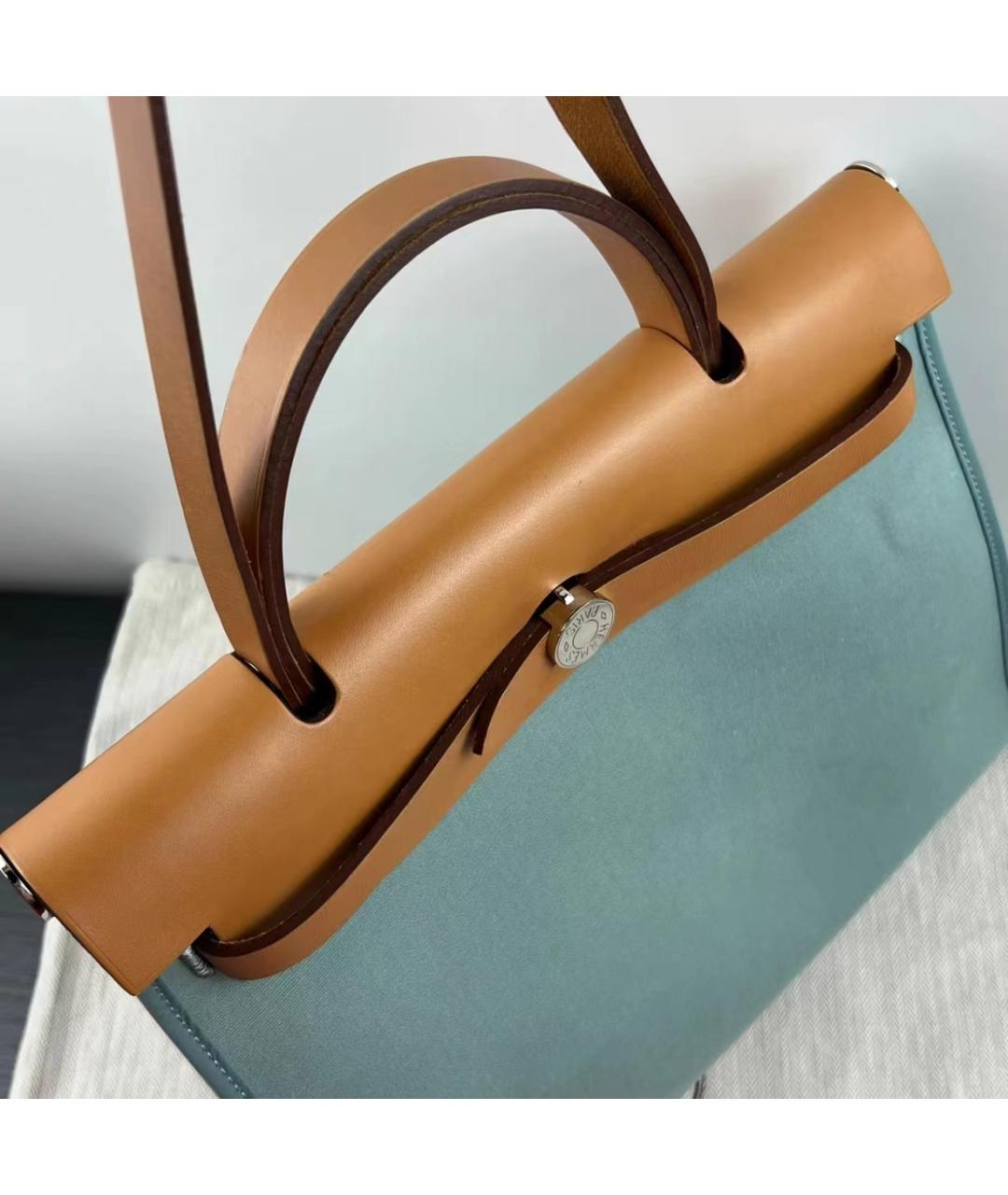 HERMES Коричневая льняная сумка через плечо, фото 6