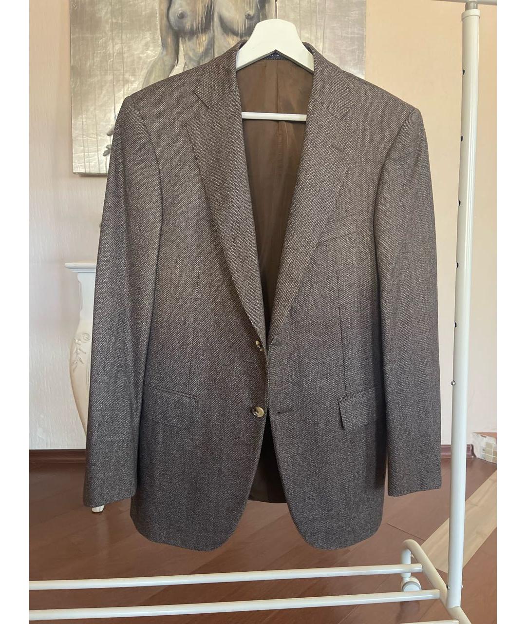 PAL ZILERI Коричневый шерстяной пиджак, фото 9
