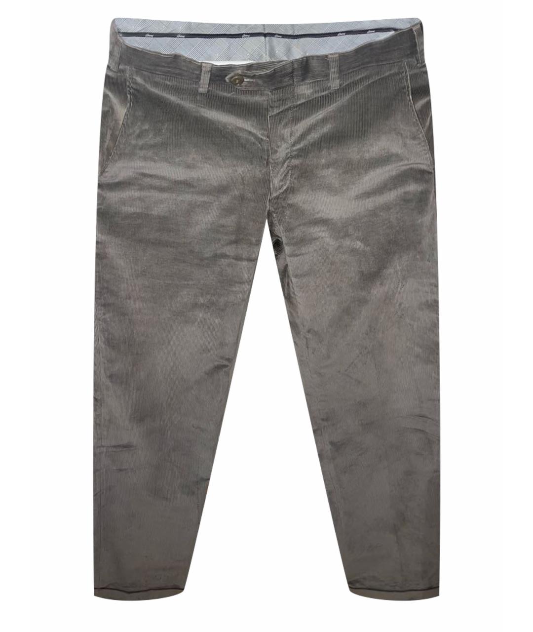 BRIONI Бежевые велюровые повседневные брюки, фото 1
