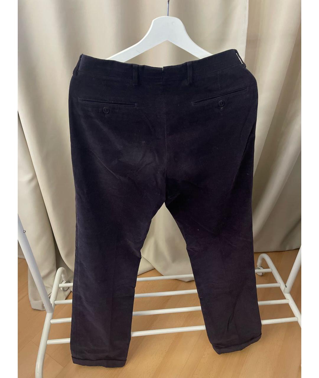 BRIONI Темно-синие велюровые повседневные брюки, фото 2