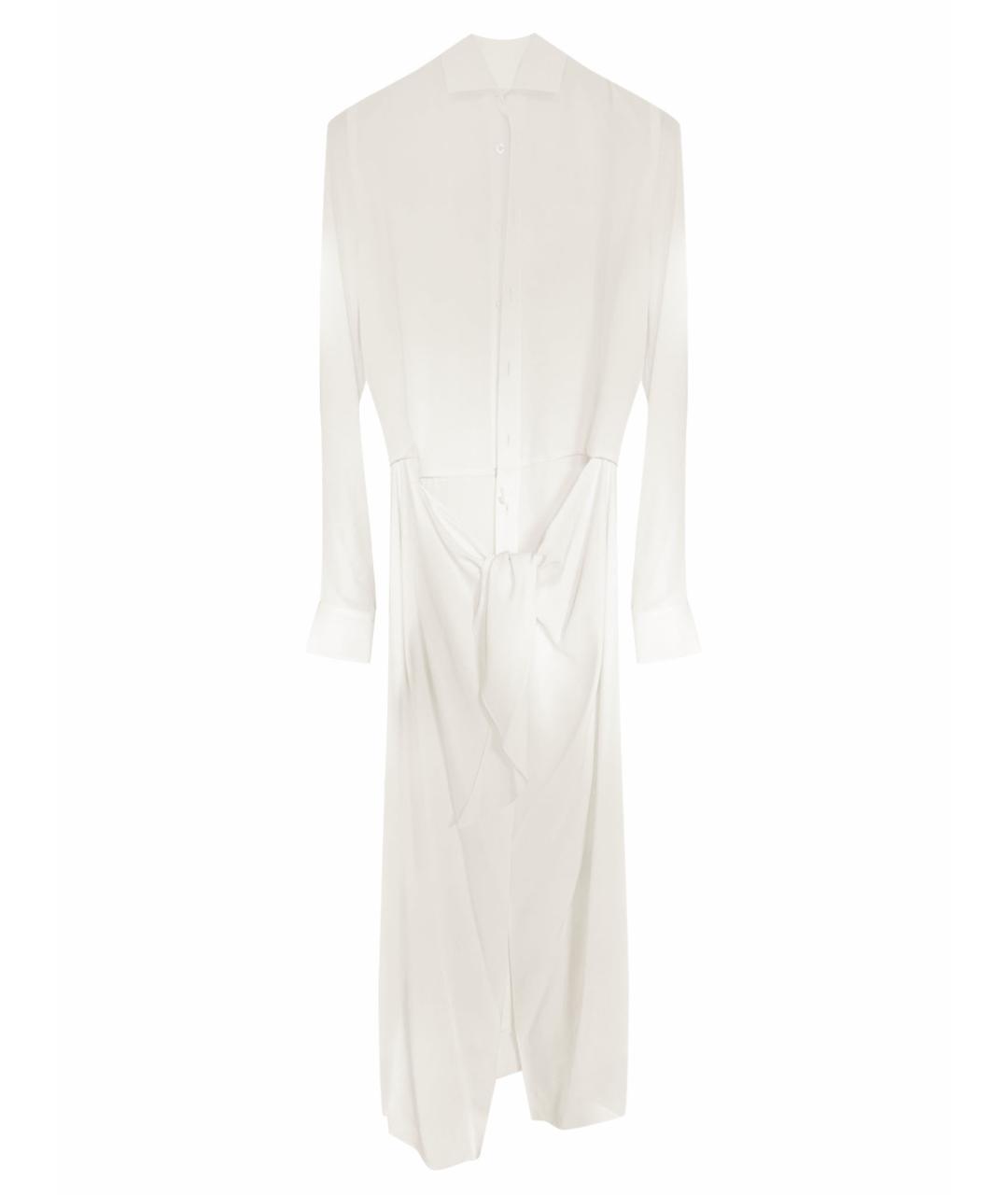 RALPH LAUREN PURPLE LABEL Белое шелковое коктейльное платье, фото 1