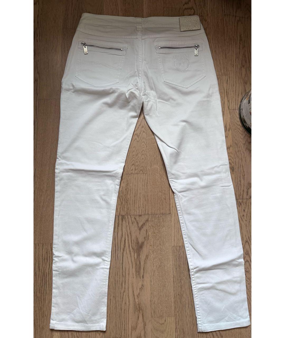 ARMANI JEANS Белые хлопко-эластановые джинсы слим, фото 2