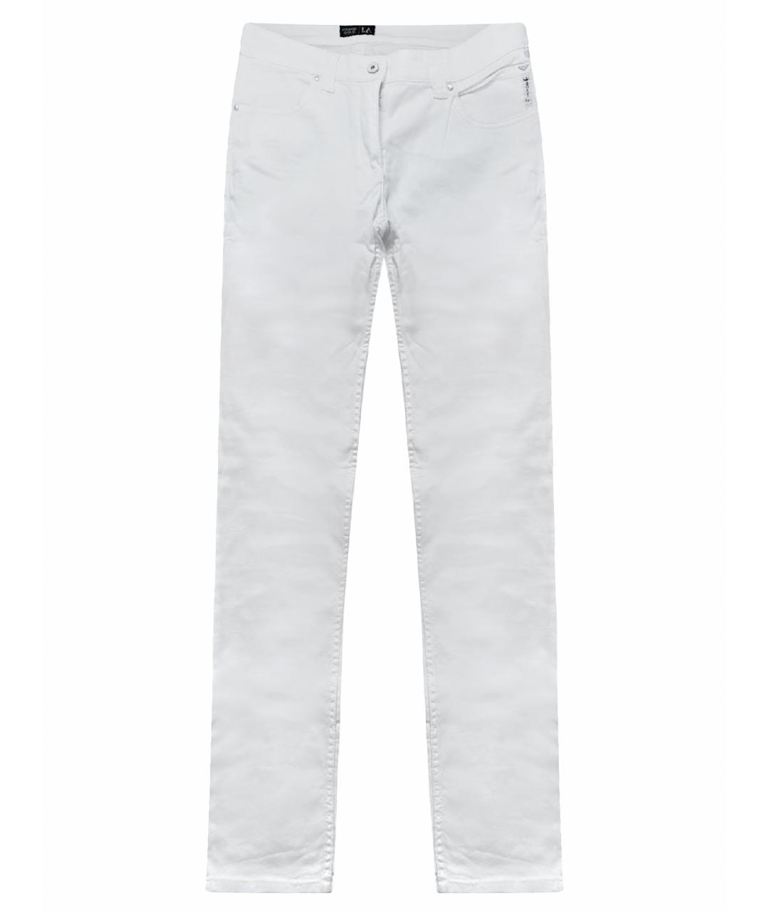 ARMANI JEANS Белые хлопко-эластановые джинсы слим, фото 1