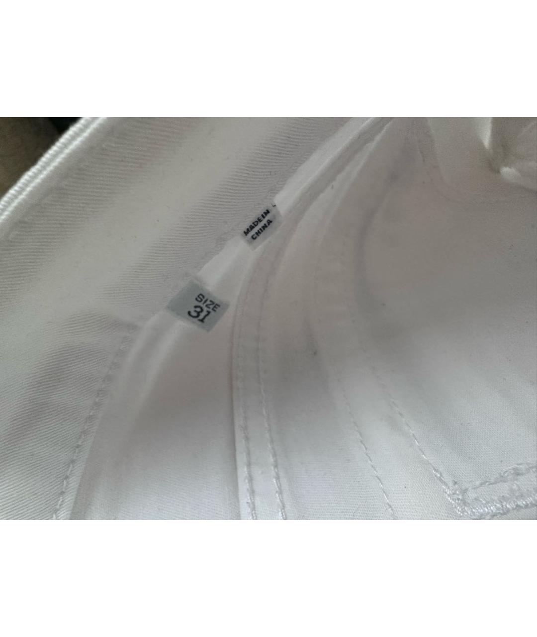 ARMANI JEANS Белые хлопко-эластановые джинсы слим, фото 6