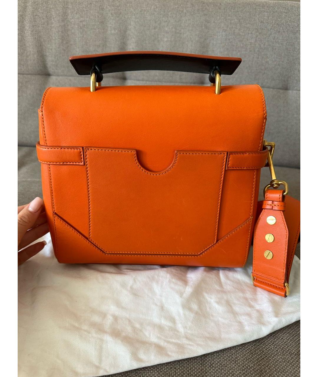 BALMAIN Оранжевая кожаная сумка через плечо, фото 4