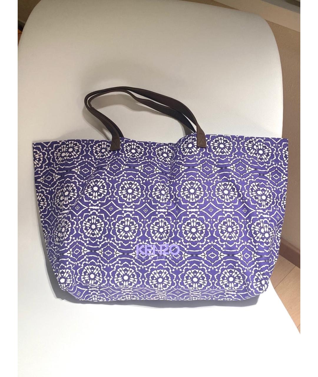 KENZO Фиолетовая хлопковая пляжная сумка, фото 4