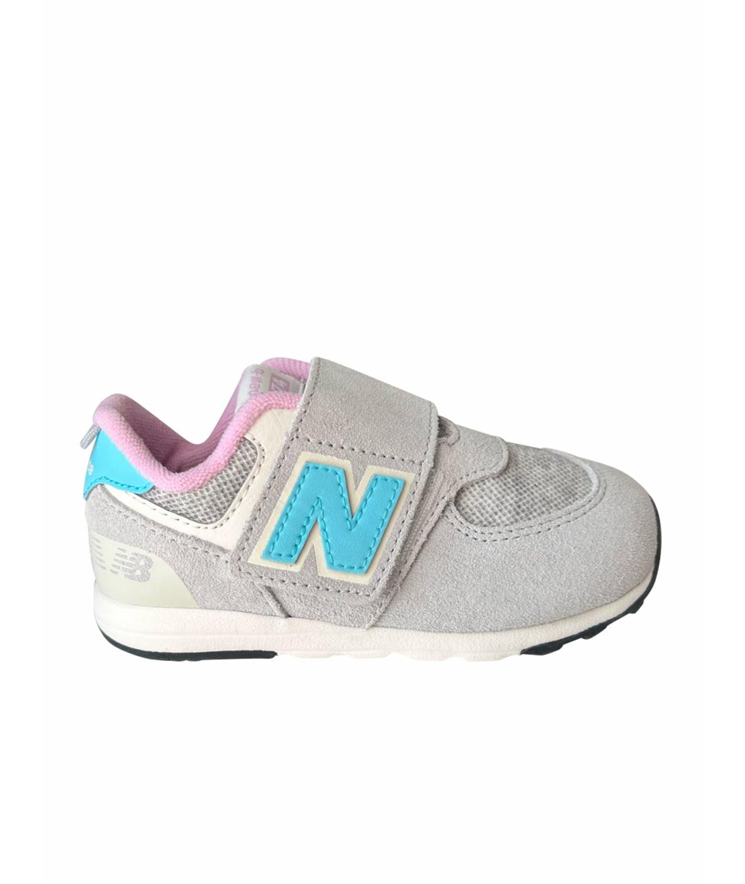 NEW BALANCE KIDS Серые замшевые кеды, фото 1