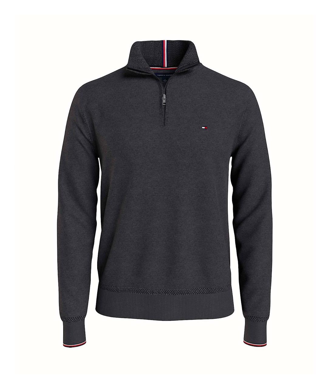 TOMMY HILFIGER Черный хлопковый джемпер / свитер, фото 5