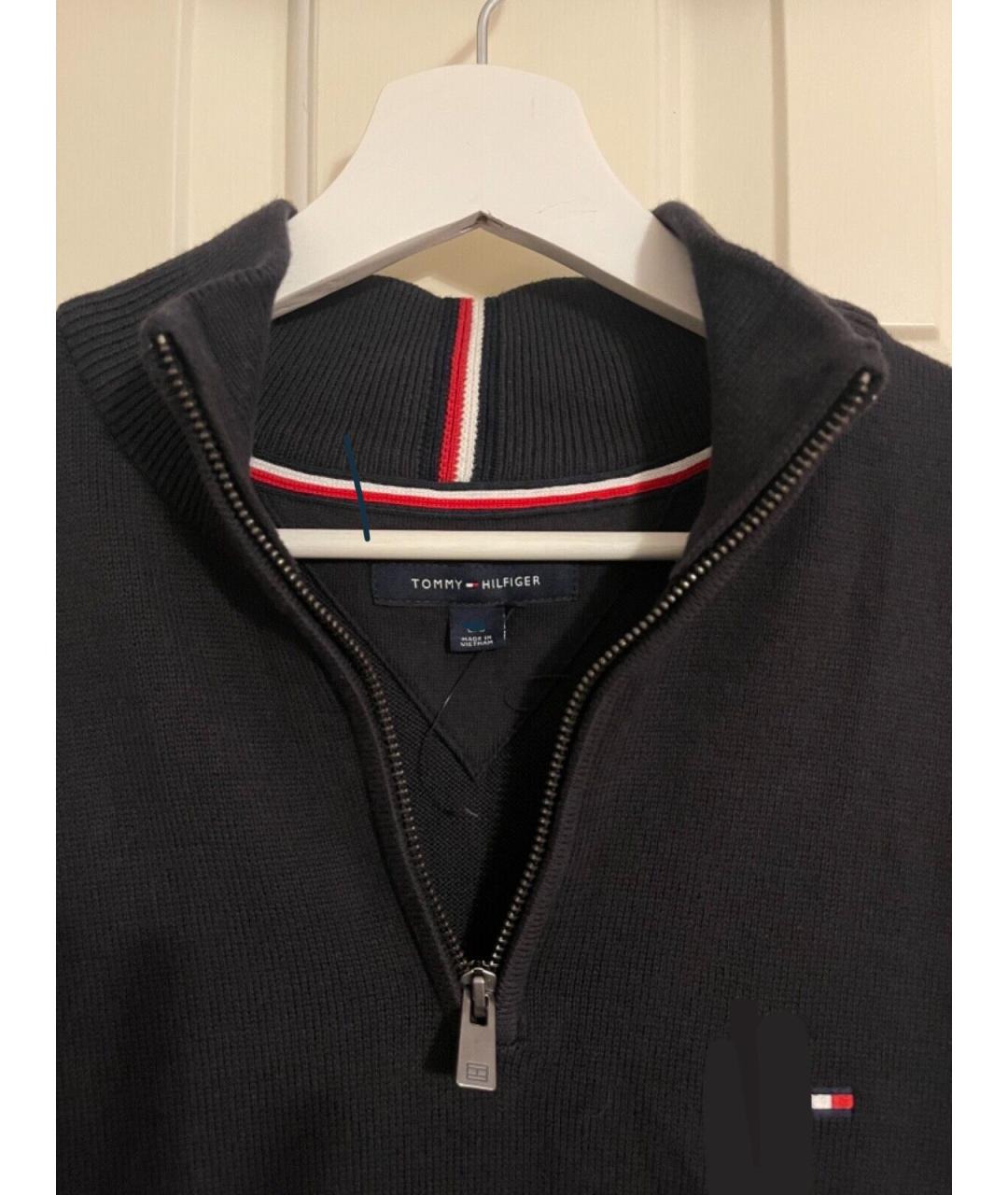 TOMMY HILFIGER Черный хлопковый джемпер / свитер, фото 4