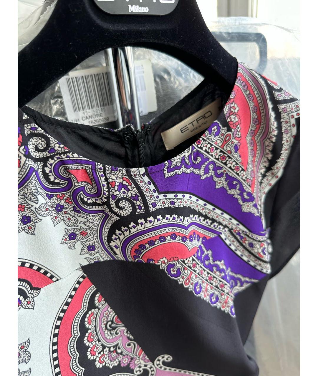 ETRO Мульти шелковое повседневное платье, фото 3