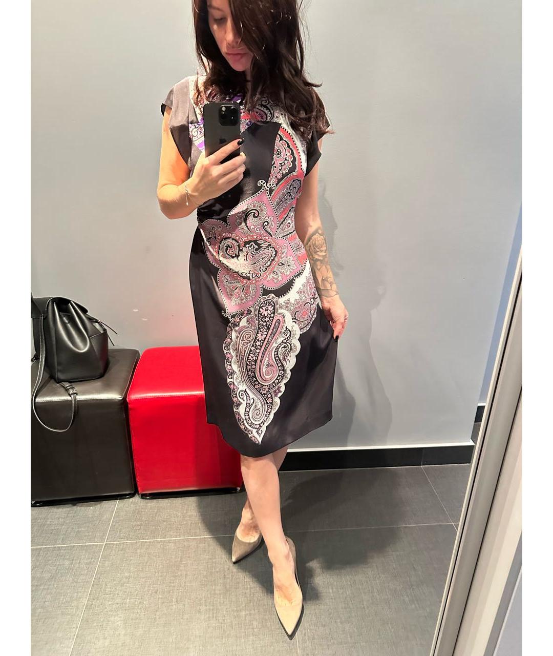 ETRO Мульти шелковое повседневное платье, фото 5
