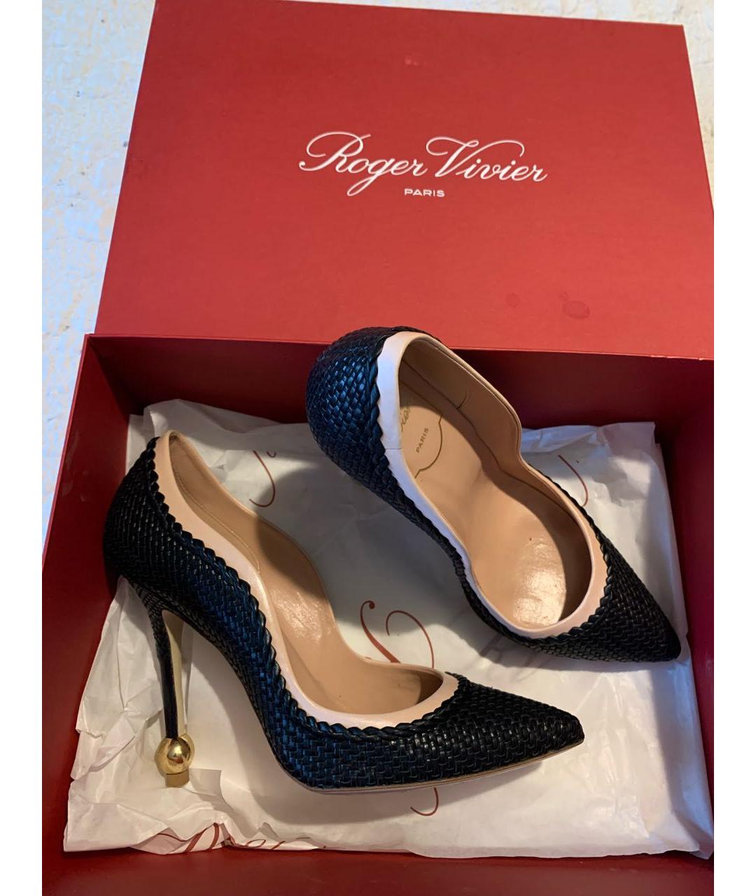 ROGER VIVIER Черные кожаные туфли, фото 5