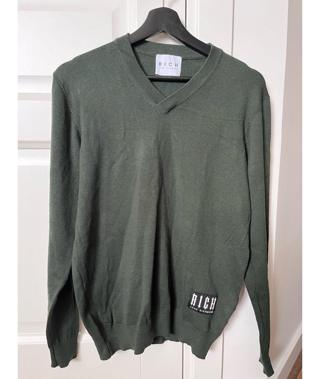 JOHN RICHMOND Зеленый вискозный джемпер / свитер, фото 4