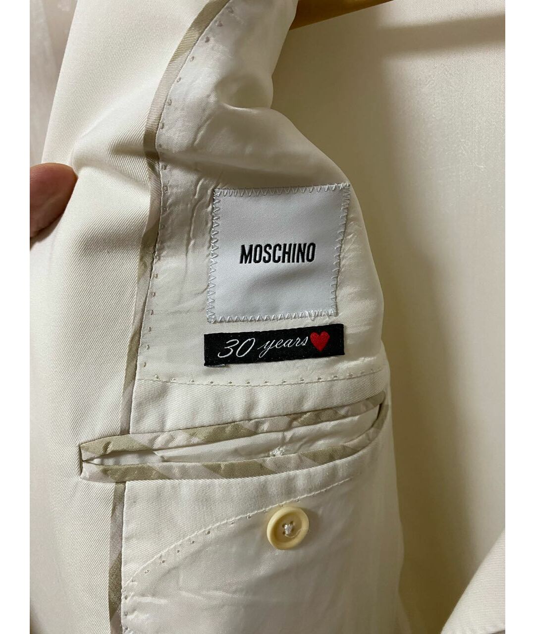 MOSCHINO Белый хлопковый пиджак, фото 3