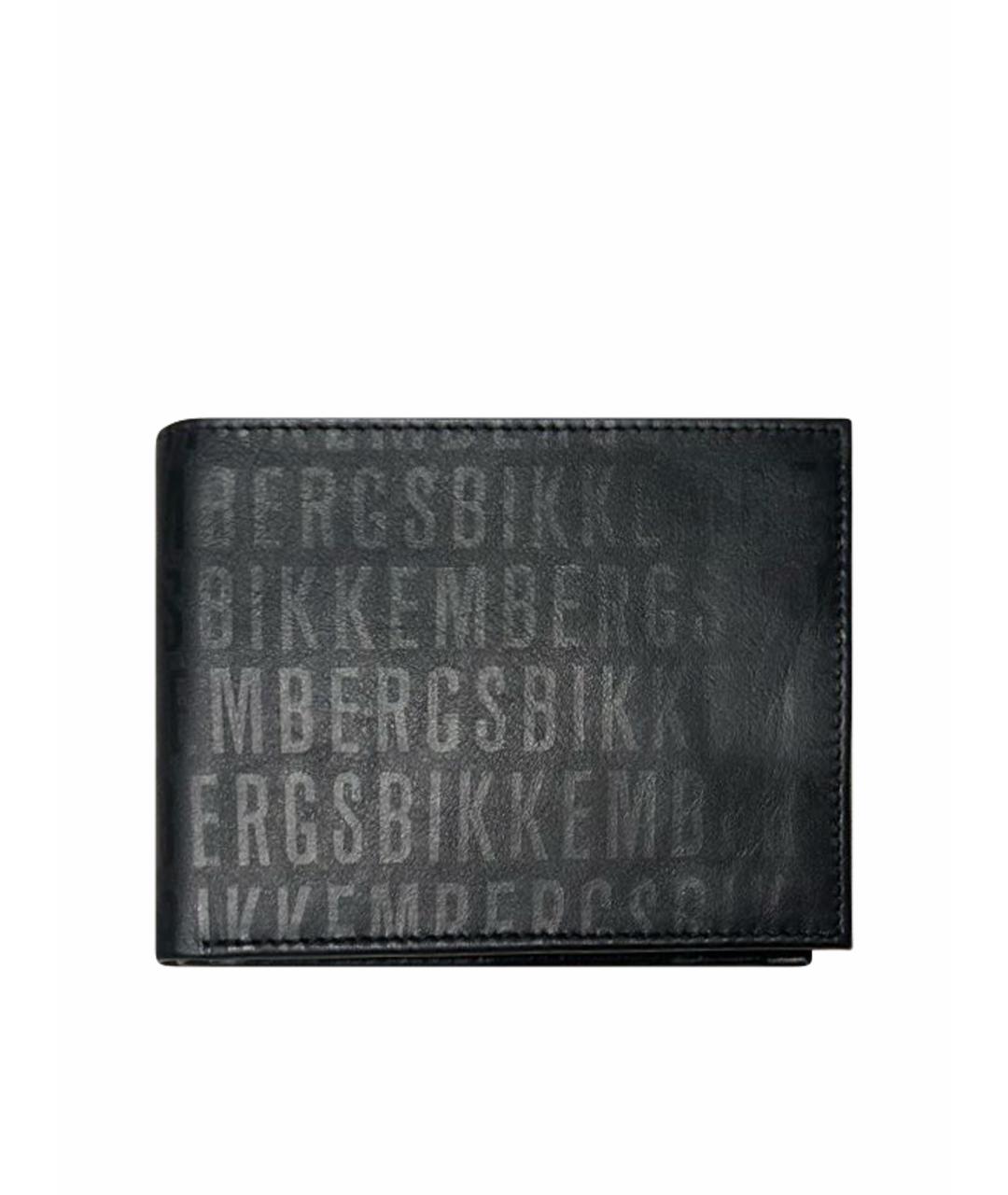 BIKKEMBERGS Черный кожаный кошелек, фото 1