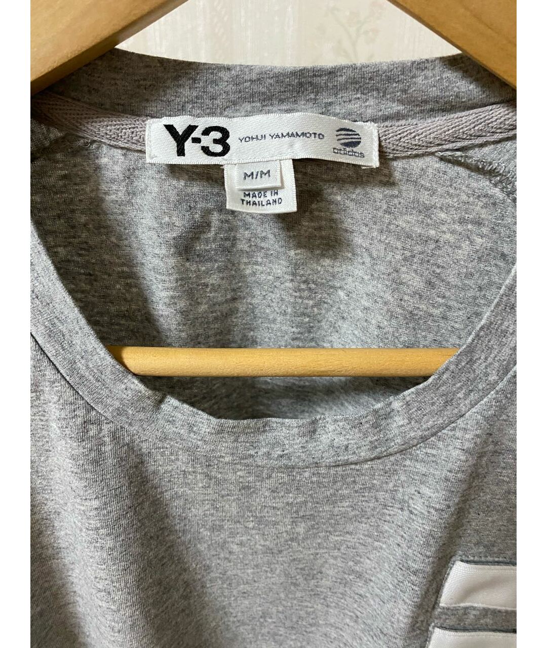 Y-3 Серая хлопковая футболка, фото 2