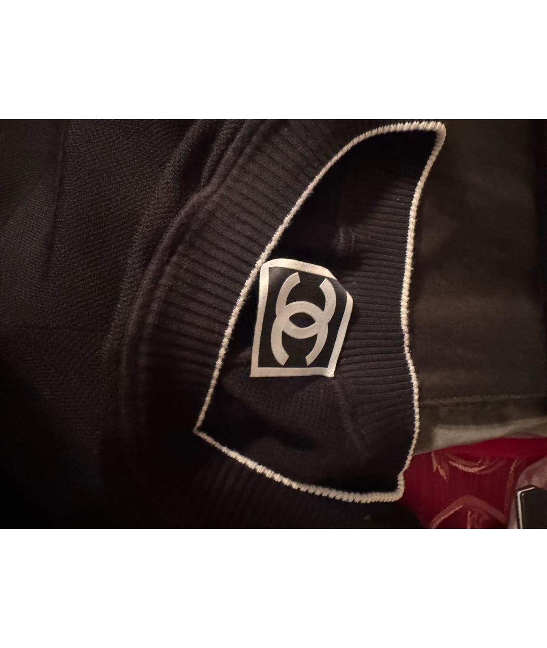 CHANEL Черные хлопковые брюки широкие, фото 4