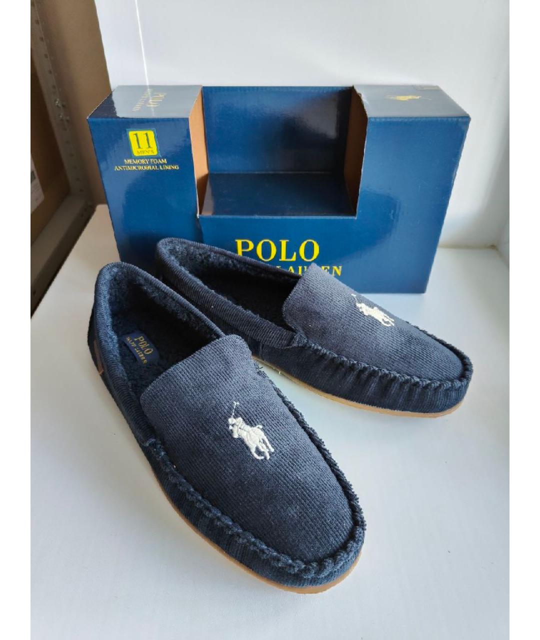 POLO RALPH LAUREN Темно-синие текстильные мокасины, фото 6