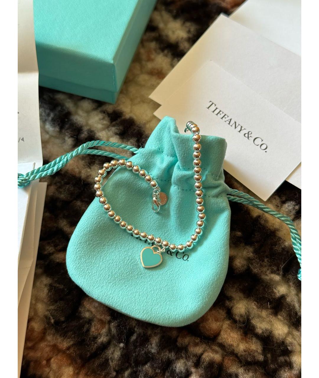 TIFFANY&CO Бирюзовый серебряный браслет, фото 2
