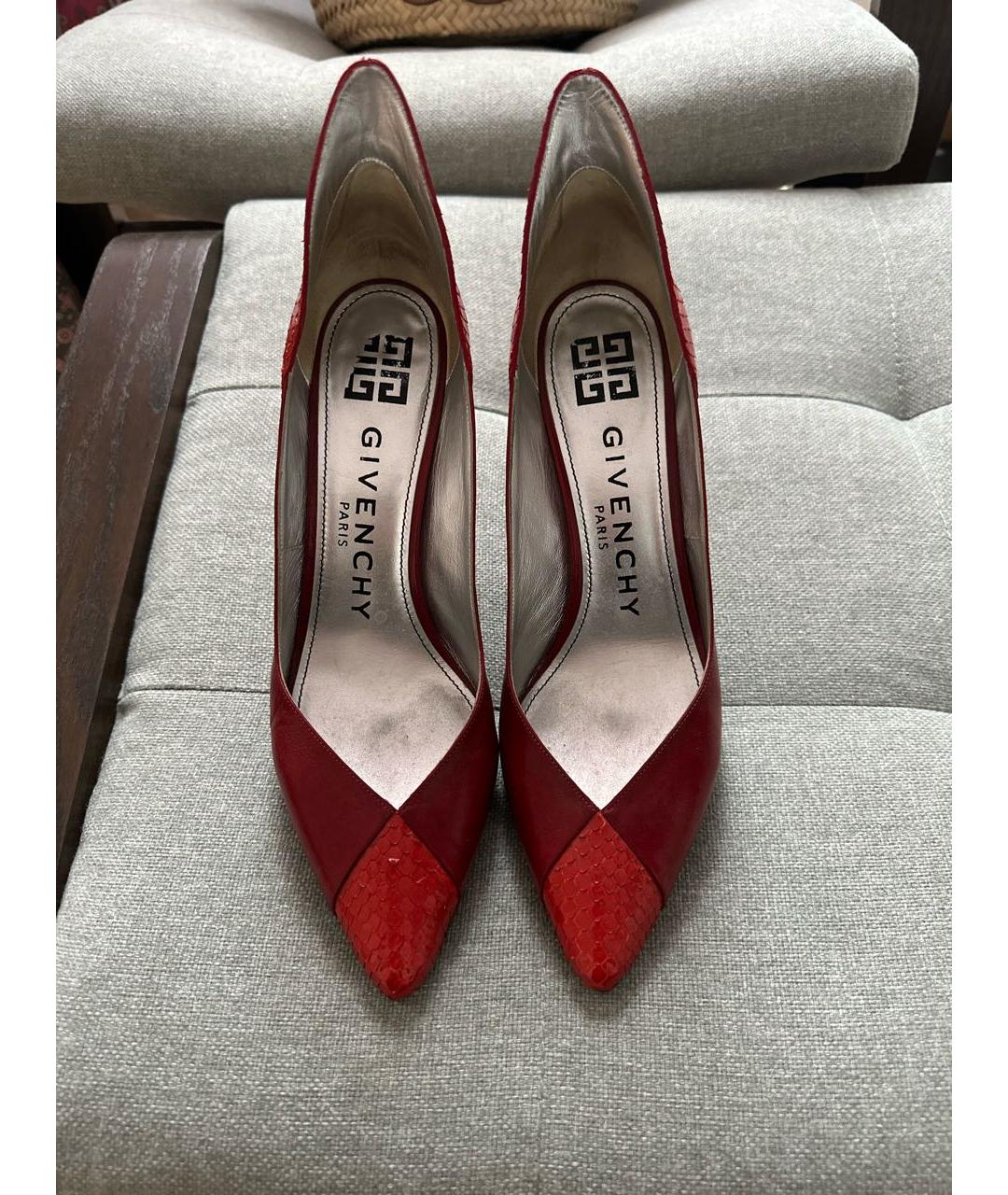 GIVENCHY Красные кожаные туфли, фото 2